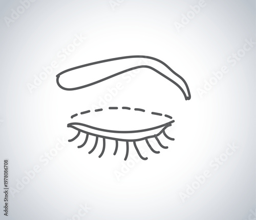Minimal Eyelid Surgery Line Icon – Blepharoplasty Cosmetic Procedure Symbol