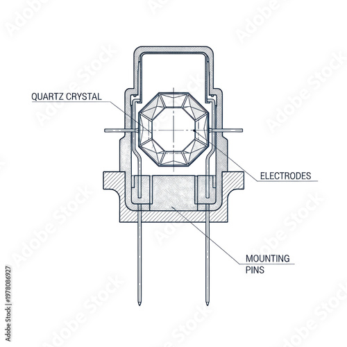 Wallpaper Mural Vintage quartz crystal oscillator diagram Torontodigital.ca