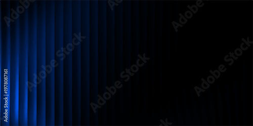 Sleek, Abstract Composition of Illuminated Blue Lines against Black, Ideal for Backgrounds and Design.