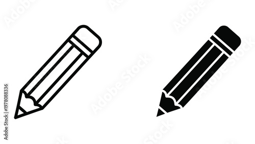 Two contrasting pencils with different tip and eraser styles