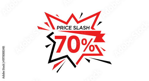 Price Slash 70% Off Sale Discount Offer Graphic