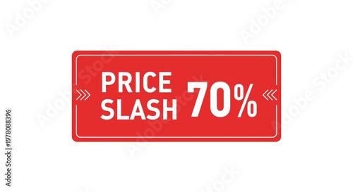 Price Slash 70% Off Sale Discount Red Tag Label Graphic Element