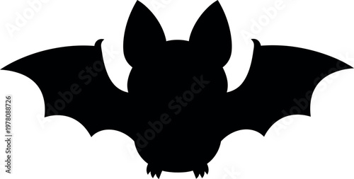 Single bat silhouette with spread wings