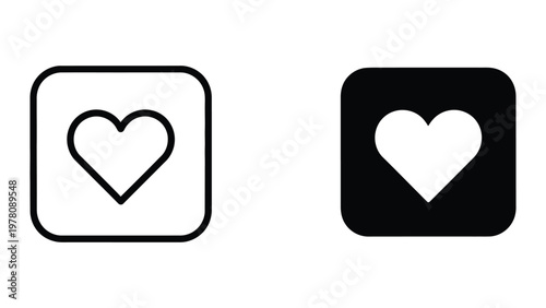 Contrasting heart icons on differently colored backgrounds