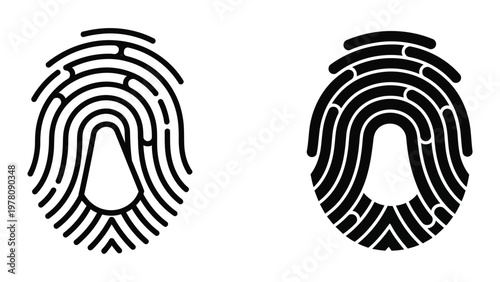 Comparison of two fingerprint patterns showing ridge and valley details in black and white contrast