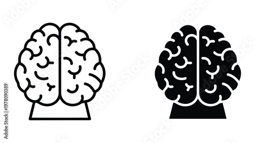 Contrast between a healthy brain and a deteriorated brain illustration