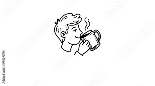 Young Person Enjoying A Hot Drink