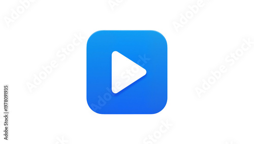 Blue square Play button icon symbol