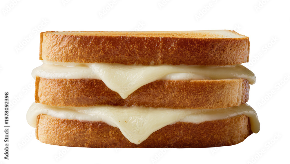 Fototapeta premium Grilled Cheese Sandwich with Melted Cheese Dripping