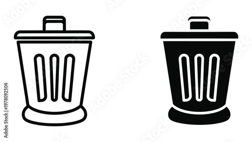 Comparison of a light and dark colored waste bin with perforated lids