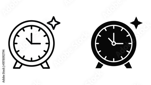 Contrast of alarm clocks showing different time displays for productivity and rest