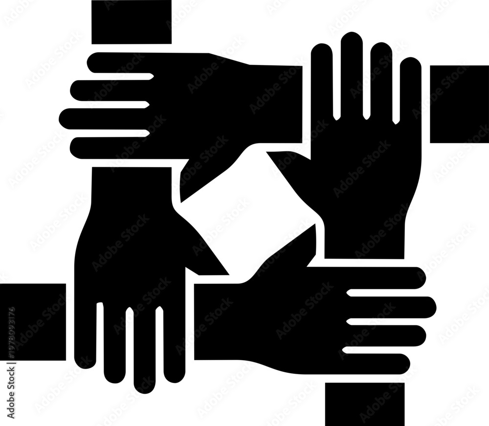 Obraz premium Multicultural unity handshake icon