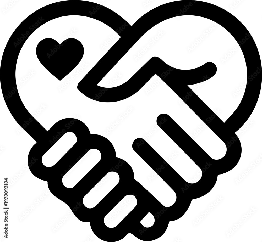 Obraz premium Multicultural unity handshake icon