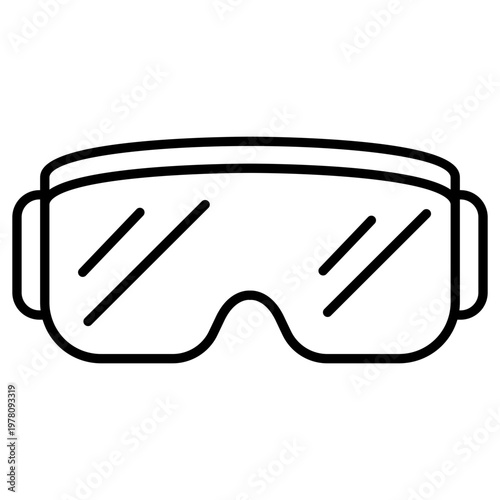 Safety goggles protective eyewear line art icon