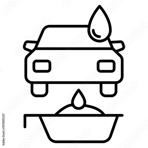 Car oil change service and maintenance line art icon