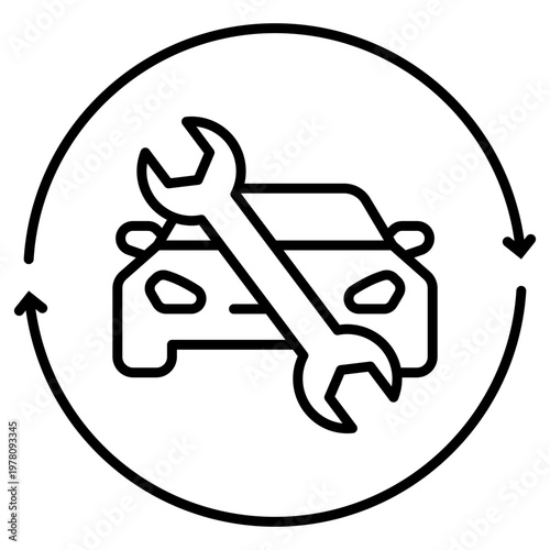 Car repair service and automotive maintenance icon