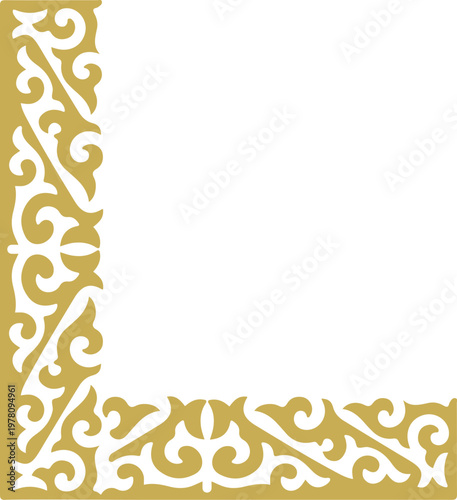 Gold Kazakh Ornamental Corner Border