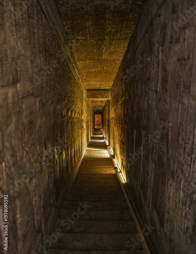 Canvastavla Stone Stair Passage Leading to the Rooftop of Dendera Temple, Egypt