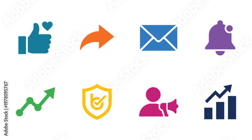 Minimal Marketing Signage Icon Set Collection