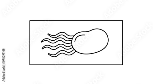 Abstract sperm cell illustration, sperm swimming, conception concept, biology graphic