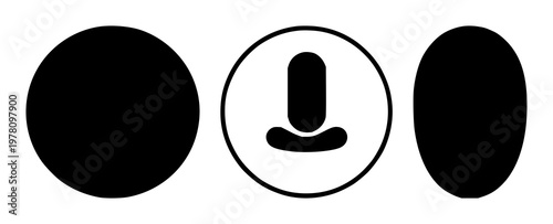 Virtual assistant voice orb set with solid black icon and white background featuring assistant, voice, orb with black icon and white background