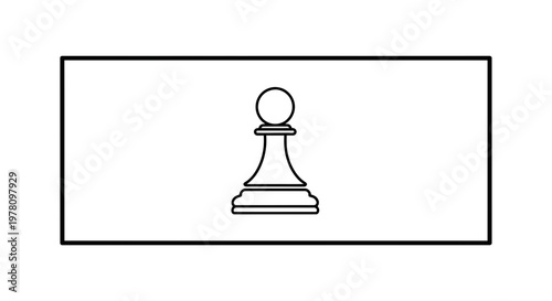 Simple line drawing of a white chess pawn on a white background