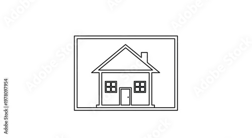 Simple House Icon Outline Vector Illustration