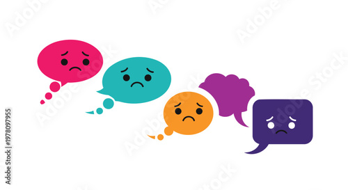 Emotions, Sadness, Anger, Disappointment, Vector Icons