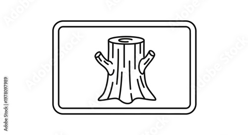 Tree Stump Icon, Simple Line Art, Nature Symbol