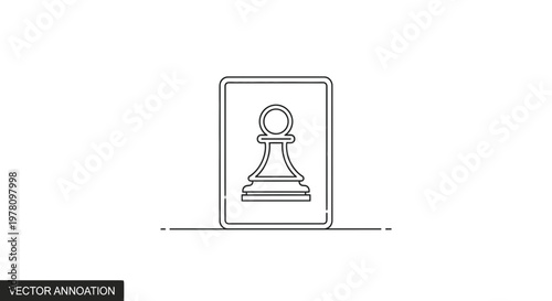 Minimalist Chess Pawn Icon on White Background - Vector Graphic