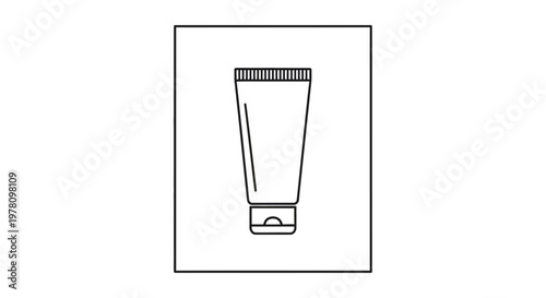 Tube Cream Icon, Cosmetic Packaging Line Art, Skincare Product Symbol