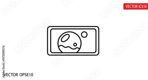 Simple Line Icon of a Washing Machine Drum with Clothes