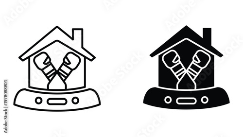 Home maintenance and smart home device repair illustration comparison