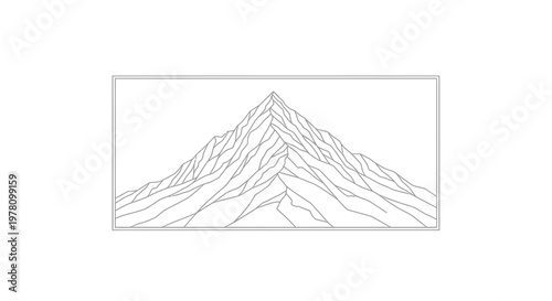 Minimalist Mountain Range Outline Vector Art