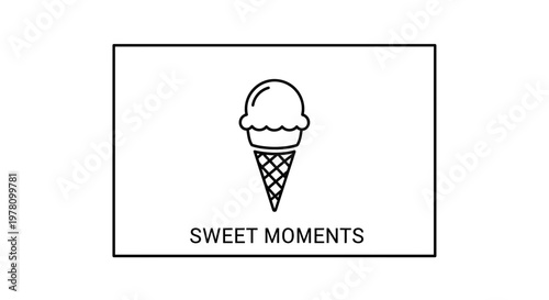 Minimalist Ice Cream Cone Sweet Moments Text Logo Icon