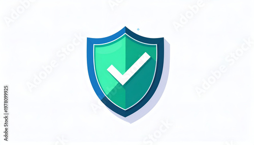Free Download Green shield with checkmark icon security guarantee symbol in flat vector illustration - GFXLoad