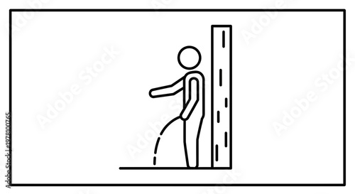 Man Urinating Against Wall Icon