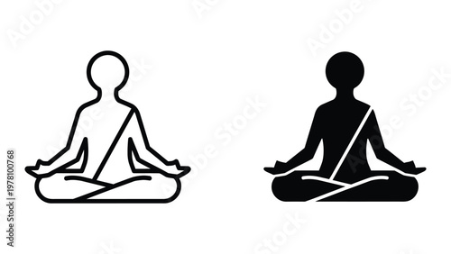 Comparison of traditional and modern meditation posture illustrations