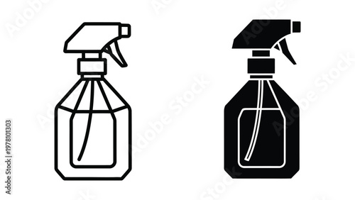 Comparison of transparent and opaque spray bottles with trigger nozzles
