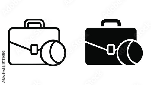 Contrast between a classic briefcase and its modern, inverted color version