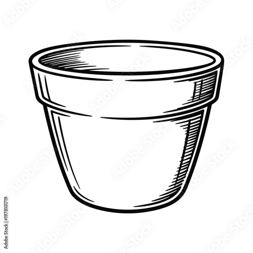 Pottery Vessel Illustration: A simple yet elegant illustration of a pottery vessel. Its smooth curves and delicate lines give off a sense of traditional craftsmanship.