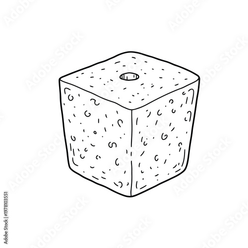 Simple Square: A rudimentary illustration showcases a block, with a singular hole situated centrally, embodying an uncomplicated structure and design.