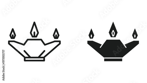 Contrast between a traditional and modern stylized tri-candle holder design