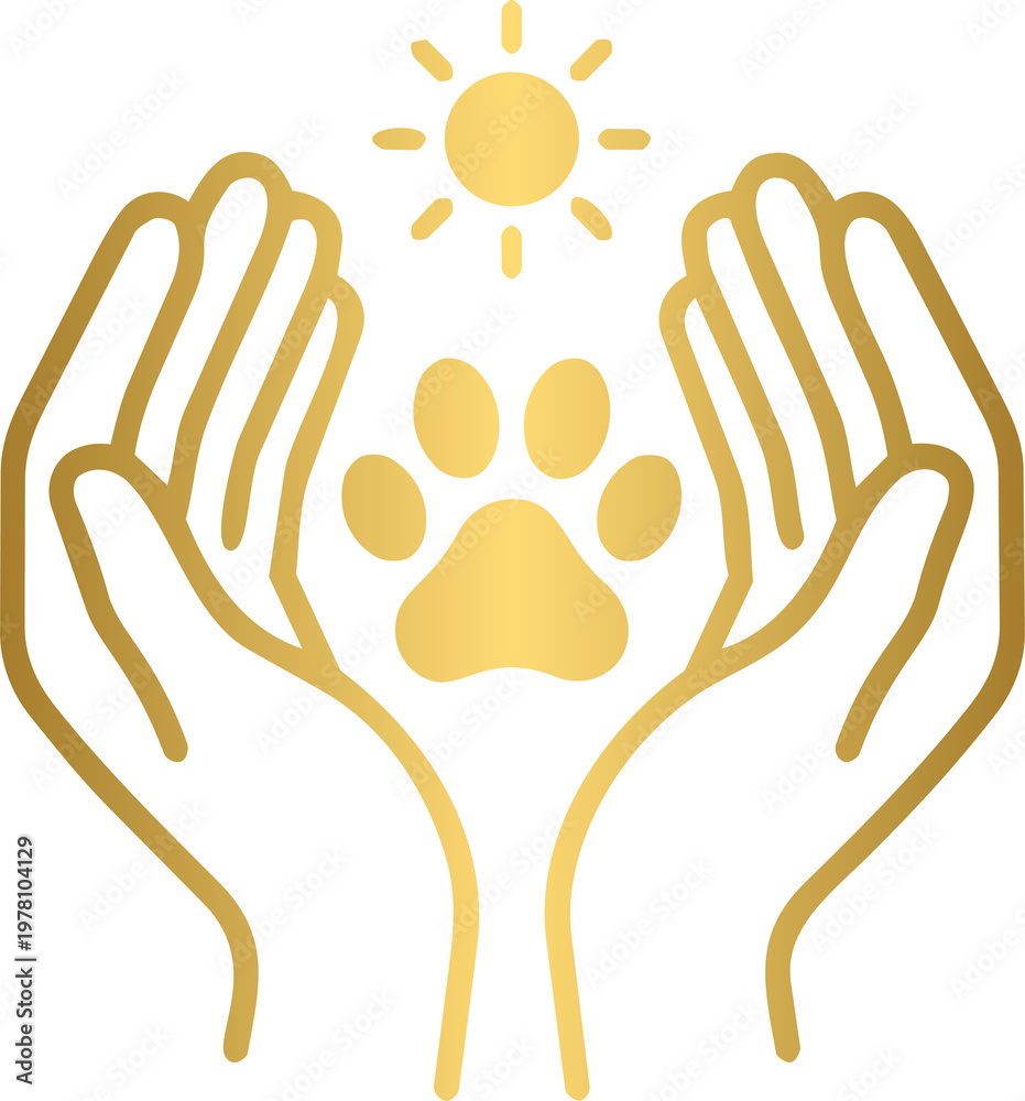 Fototapeta premium Golden pet therapy session minimalist illustration