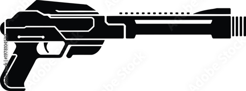 Vector illustration of a pistol and bullets icon