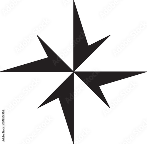 Abstract Geometric Star Compass Icon