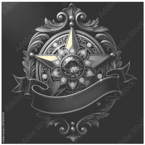 Silver Emblem Design Element