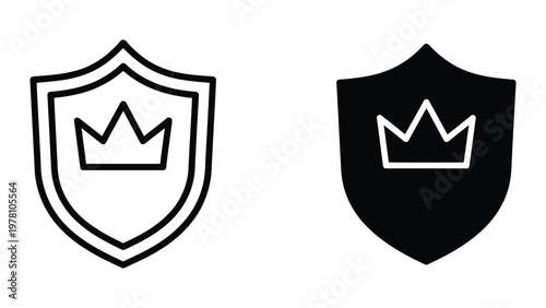 Contrast between two heraldic shields featuring crown symbols in different backgrounds