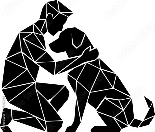 Pet therapy session minimalist illustration