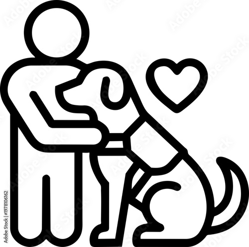 Pet therapy session minimalist illustration